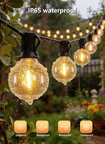 Outdoor String Lights with Remote, 100Ft Outside Waterproof Light with Dimmable G40 LED Bulbs, Shatterproof Connectable Hanging Patio Lights for Porch, Backyard, Bistro, Deck, Balcony, Home Decor thumbnail 2