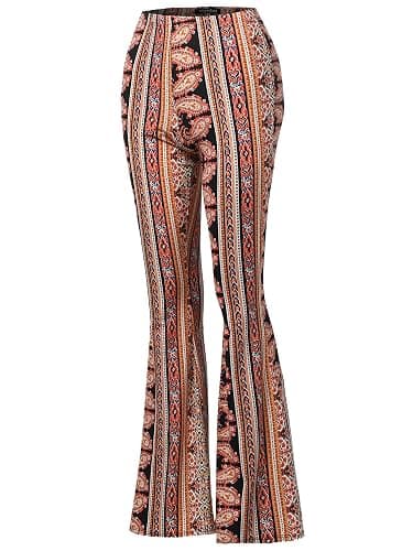 SSOULM Women's Stretchy Wide Leg High Waist Bell Bottom Flare Pants with Plus Size thumbnail 2