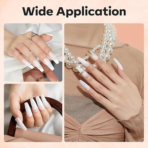 modelones Builder Nail Gel, Milky White Builder for Nail Thickening, 8-in-One LED Lamp Cured Strengthener Hard Color Base Extension Glue Gel Polish in a Bottle for Home DIY Salon Women thumbnail 6