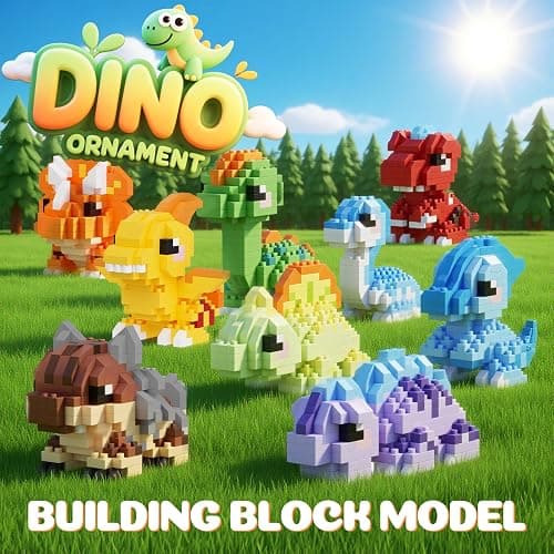 HJPLPXH Dinosaur Micro Mini Building Block Sets 9-Box Dino World Collection | Animals Buildling Model Kits, Micro Mini Bricks Dino World Series Toys for Kids thumbnail 3