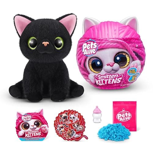 Pets Alive Smitten Kittens Surprise (Bombay Cat Lucky) by ZURU Nurture Play Soft Toy Unboxing Adopt Interactive 10 Sounds - Lucky - Image 1