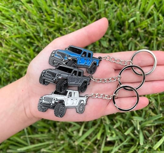 FOUR WHEEL BEAST Jeep Gladiator Keychain - Officially Licensed Jeep Accessories Key Chain Fob Cover Mods 2022 2021 2022 thumbnail 3
