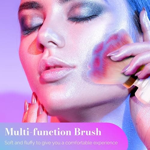 MelodySusie Nail Art Dusting Brush,Dust Collector Brush, Blush Brush, Boose Powder Brush,Makeup Brushes Acrylic Nail Tools, Pink-purple thumbnail 6
