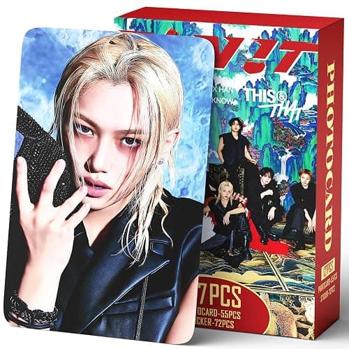 PYAJUU Stray Kids RUN IT Album Photocards 127 PCS KPOP Straykids THIS AND THAT Photo Card Set SKZ Merch Boys and Girls Greeting Card Set 55 PCS Photocard and 72 PCS Stickers - Image 1