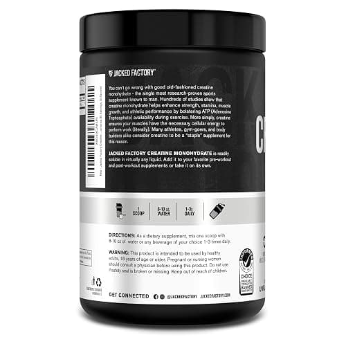 Jacked Factory Creatine Monohydrate Powder 425g - 5g Daily Creatine Supplement for Men and Women, Vegan-Friendly, Third-Party Tested - 85 Servings, Unflavored thumbnail 9