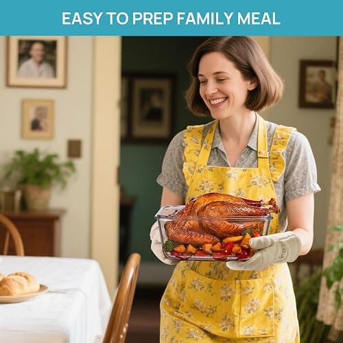 Vtopmart 122oz+50oz Large Glass Food Storage Containers with Airtight Lids, Big Glass Containers for Roasting Chicken, Baking Casseroles, Food Storage, Meal Prep, Fruits, Thanksgiving Meals, BPA-Free thumbnail 2