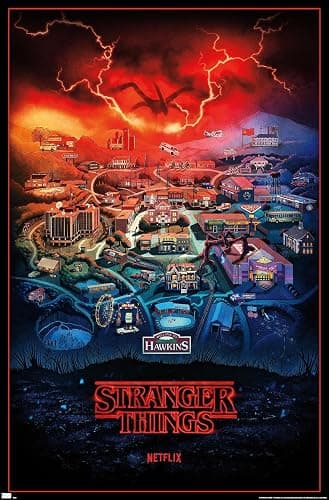 Trends International Netflix Stranger Things: Season 4 - Hawkins, Indiana Wall Poster, 22.375" x 34", Unframed Version - Image 1