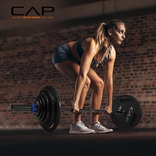 CAP Barbell 6 ft Olympic 2-Inch Solid Barbell | Black thumbnail 5