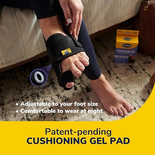 Dr. Scholl's BUNION RELIEF & TOE CORRECTOR // Massaging Gel Bunion Splint & Big Toe Straightener - Orthopedic Bunion Corrector for Women & Men - Bunion Pads for Bunion Pain Relief, 1 Support Set (Left & Right) thumbnail 7