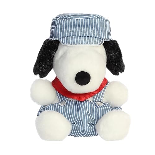 Aurora Peanuts Palm Pals 6" Train Engineer Snoopy Adorable Plush | Character-accurate styling with soft huggable appeal for fans of all ages thumbnail 2
