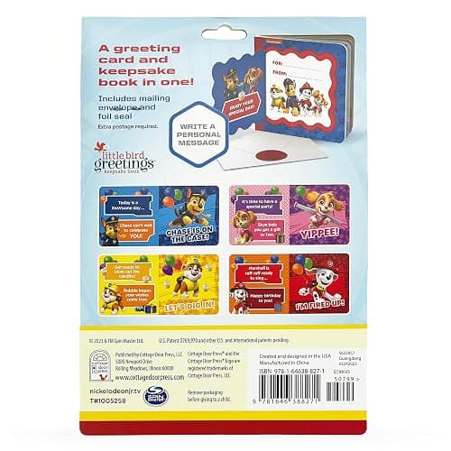 Paw Patrol Happy Pawsome Birthday; Greeting Card Board Book with Personalization Flap, Gifts for Birthdays (Little Bird Greetings) thumbnail 14