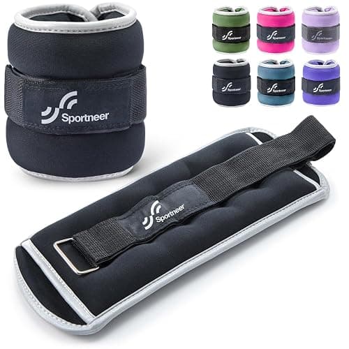 Sportneer Ankle Wrist Weights for Women Men Pair of 1/2/4/6/10 LBS Options | 20% More Compact, High-Density Iron Sand, Soft Lycra Comfort, Reinforced Stitching, Secure No-Slip Fit - Image 1