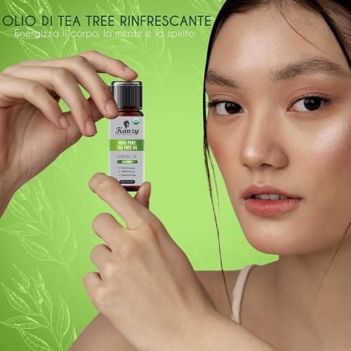 Kanzy Tea Tree Oil Puro 100%, Olio di Albero Del Tè 10ml per Viso, Corpo, Unghie, Capelli e Aromaterapia Diffusore, Tee Tree Olio Essenziale Puro thumbnail 2