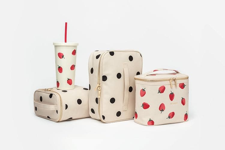 Kate Spade New York Insulated Soft Cooler Lunch Tote with Double Zipper Close and Carrying Handle, Big Deco Dot thumbnail 5