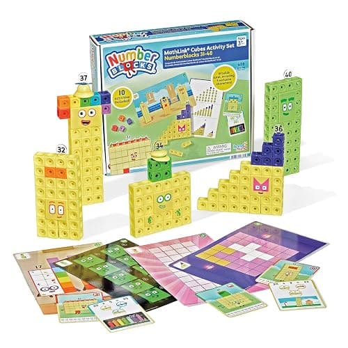 hand2mind Numberblocks 31-40 MathLink Cubes Activity Set, 10 Activities | Preschool and Kindergarten Learning Activities, Educational Toys for Kids, Counting Math Manipulatives, Numberblocks Set - Image 1