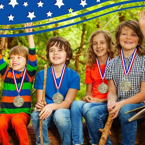 Quelay 30 Pcs 2'' Gold Awards Medals Bulk Winner Medals with Neck Ribbons Encourage Team Participation for Adults Trophy Award Prize Gift Competitions Graduation Party thumbnail 6