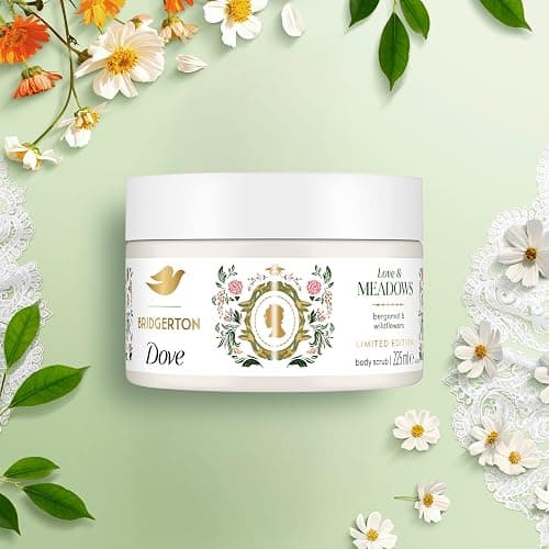 Dove Limited Edition Bridgerton Love & Meadows Body Scrub exfoliating scrub with a bergamot & wildflowers scent for deep nourishment 225 ml thumbnail 3