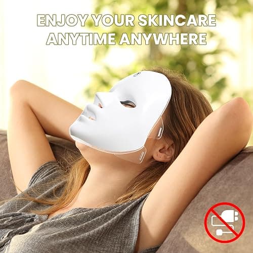 gelpal 7-1 Colors Red Light Therapy For Face，LED Facial Skin Care Mask,Red Light Mask for Face, LED Facial Mask Light,Salon or Home,White. thumbnail 6