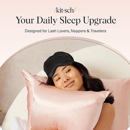 Kitsch Weighted Satin Sleep Mask - Weighted Eye Masks for Sleep and Travel - Lavender Ultra-Soft Sleeping Eye Mask for Women and Men - Light Blocking, Adjustable Strap, (4.1oz/116g) thumbnail 8