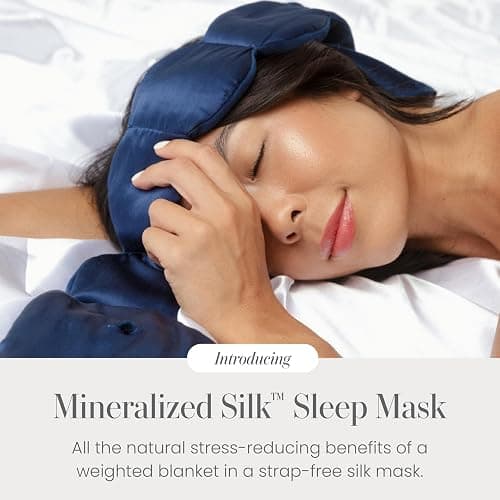 Nodpod Mineralized Silk Gentle Pressure Sleep Mask - Strap-Free, Light-Blocking Design for Sleep, Travel & Relaxation - Weighted Eye Pillow, Machine Washable (Sapphire) thumbnail 2