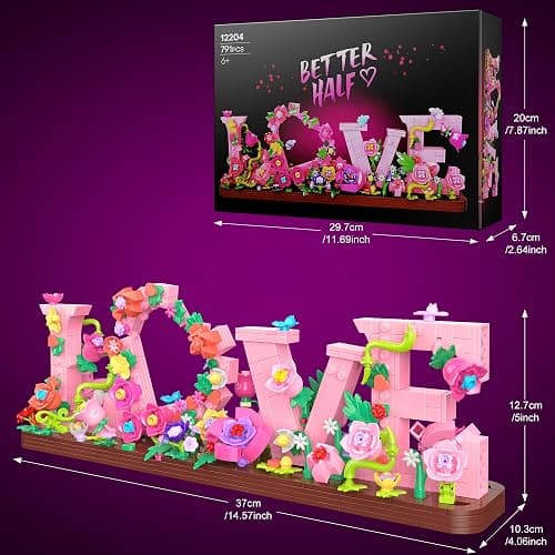 Booyuer Flower Building Set for Love, 791PCS DIY Romantic Floral Brick Kit, Graduation Gift, School Desk Decor, Room Decoration, Just Gift for Aged 6+ Kids Girls & Adults thumbnail 3