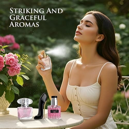 Essential 4 PC Mini Perfume Set, Birthday Gift Set for Women, Eau De Parfum 30ml Each, Vanilla Perfume & Floral Fragrance, Long-Lasting Travel Size, C5, Verse Pink Crystal, Nice Girl & Valentine thumbnail 3