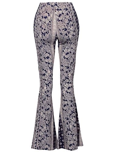 SSOULM Women's Stretchy Wide Leg High Waist Bell Bottom Flare Pants with Plus Size thumbnail 3
