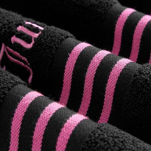 Juicy Couture Black/Hot Pink Border Bath Towels 6-Piece 100% Cotton Bath Towel Set thumbnail 4
