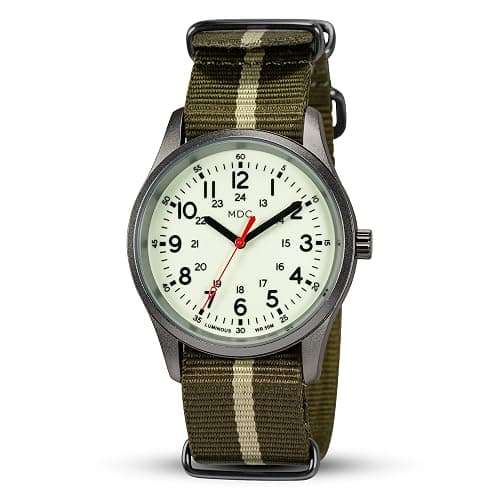 Infantry MDC Glow in The Dark Watches for Men, 12/24 Hour Military Time Watch Waterproof, Field Outdoor Sport Mens Wristwatch with Slip-Thru Nylon Band - Image 1