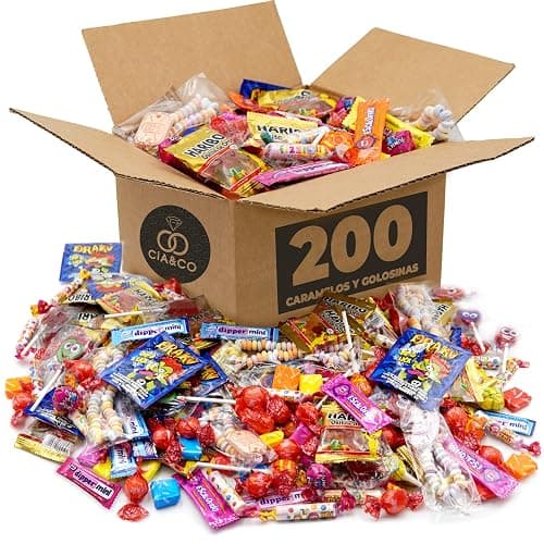 Mega Pack 200 Bonbons, Confiseries et Candy Cia&Co · Pour Piñatas, Fêtes d'Enfants, Noël, Halloween · Jusqu'à 20 Sacs d'Anniversaire · Chaque Pièce Emballée Individuellement thumbnail 3