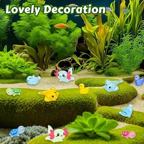 120 Pcs Luminous Mini Resin Animals Glow in The Dark Small Little Tiny Resin Figurines Ducks Axolotls Pandas Garden Miniature Figures for Crafts Micro Landscape Decoration Fairy Garden Accessories thumbnail 5