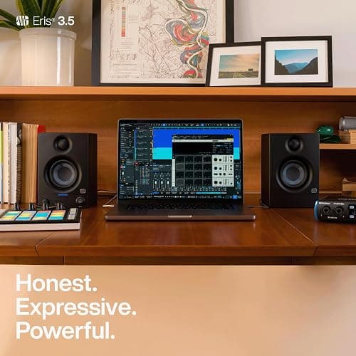 PreSonus Eris 3.5 Studio Monitors, Pair — Powered, Active Monitor Speakers for Near Field Music Production, Desktop Computer, Hi-Fi Audio - 3.5" - Gen 2 thumbnail 2