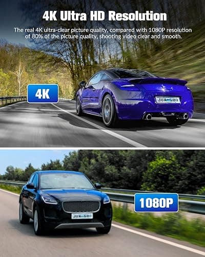 Dash Camera for Cars,4K Full UHD Car Camera Front Rear with 32GB Card,Built-in Super Night Vision,2.0'' IPS Screen,170°Wide Angle,WDR, 24H Parking Mode, Loop Recording. thumbnail 7