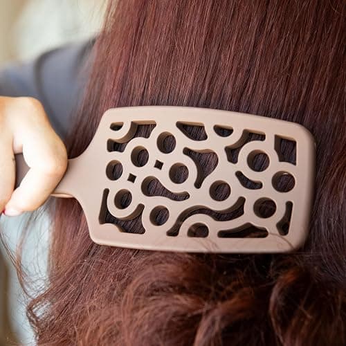 FRAMAR Professional Vented Hair Brush – Curved Hair Brush For Blow Drying, Wet Paddle Brush For Hair, Vent Brush For Blow Drying, Wet Hairbrush For Women – Heat Resistant – Chocolate thumbnail 6
