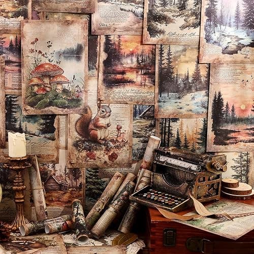icceemee 160 Sheets of Nature Scrapbook Paper, journaling Scrapbook Supplies Craft Collage Paper Set, Junk Journal Bullet Journal Poster Room Decor for Card Making Decorative Gifts thumbnail 2
