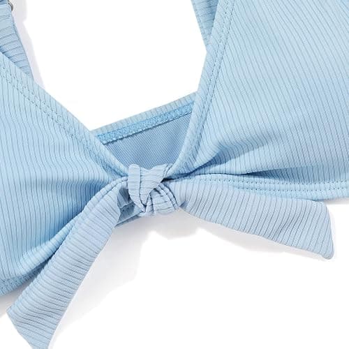 MIENOE Teen Girls Two-Piece Bikini Swimsuits | Removable Chest Pad Nylon Swimwear Kids Size 6-17 Years thumbnail 5