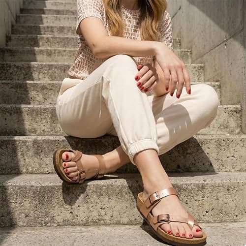 CUSHIONAIRE Luna Sandals for Women, Cork Footbed Womens Sandals for Summer Comfort with Adjustable Straps, Wide Width Available thumbnail 3