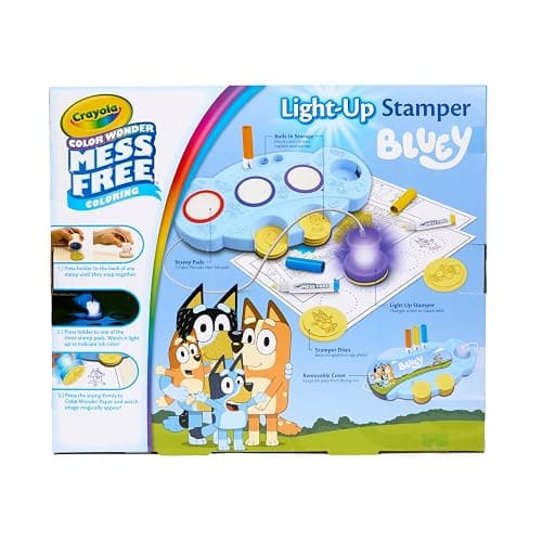 Crayola Magic Light Up Bluey Stamper Art Set, Toddler Mess Free Coloring & Stamping Kit, Holiday for Kids, Bluey Toys, Ages 3, 4, 5 thumbnail 6