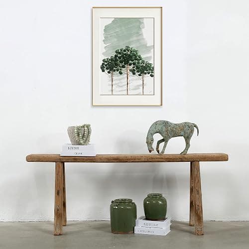Artissance Handmade Wooden Entryway Bench, Vintage Noodle Bench for Living Room, Bedroom, or Entryway, End of Bed Bench, Weathered Natural Wood Bench Indoor Farmhouse Decor thumbnail 6