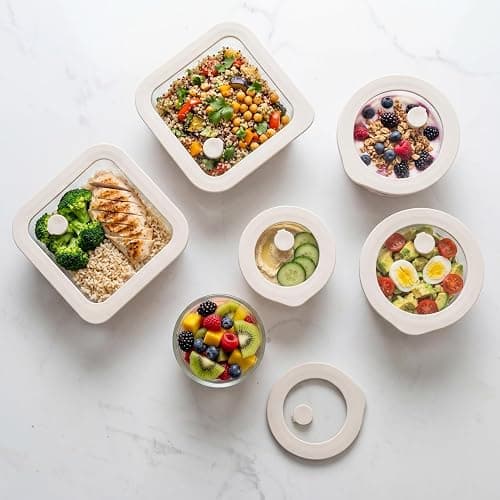 Urban Green Glass Food Container Set with Glass Lid, 6 Pack, Food Storage Containers Set, Airtight, LeakProof, Micowave Safe, 100% Plastic Free, Meal Prep Containers (White Color) thumbnail 9