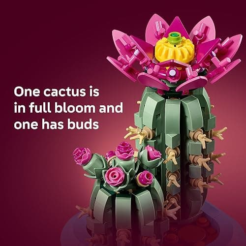 LEGO Botanicals Flowering Cactus Building Toy - Crafting Kit for Girls & Boys, Ages 9+ - Gift for Birthdays - Cactus Room Decor for Display for Bedroom or Book Shelf - 11509 thumbnail 4