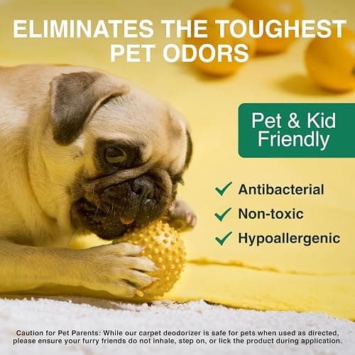 Good Natured Brand | Carpet Freshener & Deodorizer Powder | 31 oz Pet Odor Eliminator for Strong Odor & Pet Urine | Fresh Natural Lemon & Eucalyptus Scent | Safe for Homes with Pets - Lemon - 31 Ounce thumbnail 3