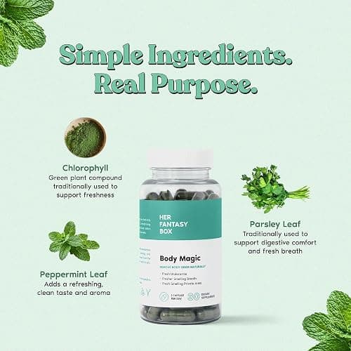 Her Fantasy Box | Body Magic | Chlorophyll Capsules - 30 Vegan Capsules for Detox, Digestion, Gut Health, Skin Support, and Oily Skin - Natural Energy Booster thumbnail 3