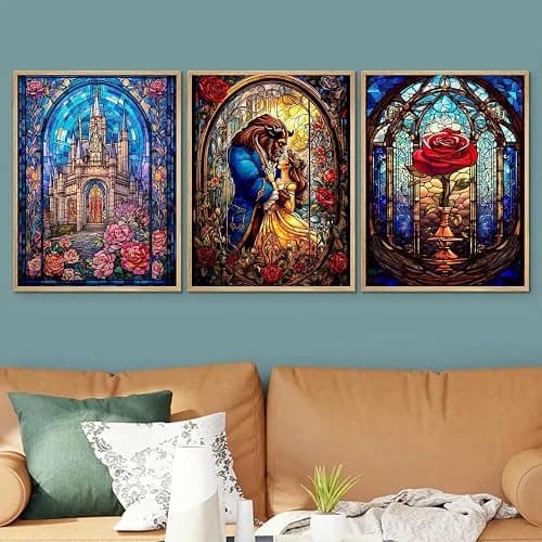 VeGuude Diamond Art Kits for Adults - 3 Pack Cartoon Diamond Painting for Beginners, Diamond Dots Round 5D Full Drill Paint with Diamonds Pictures Gem Art Painting Kits DIY Crafts Kits 12x16inch thumbnail 3