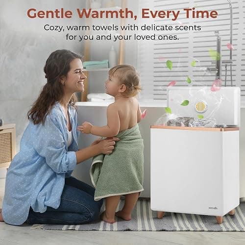 SereneLife WIFI Luxury Rectangle Towel Warmer - Spa & Bathroom Towel Heater with Custom Fragrance, Auto Shut-Off, Fits 2 large Towels, Blankets, Bathrobes, PJ's - Perfect Gift for Him & Her thumbnail 4
