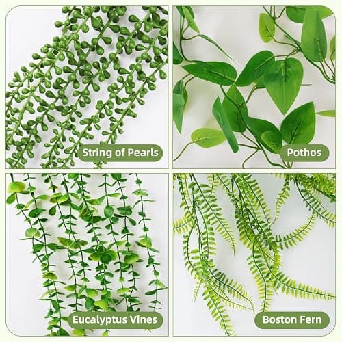 BELICOO Artificial Hanging Plant, 4 Pack Fake Plants with Pots, Hanging Artificial Plants Indoor, Fake Ivy Faux Plant for Indoors Outdoor Room Office Patio Wall Decor thumbnail 5