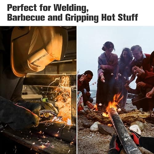 ARCCAPTAIN Leather Forge Welding Gloves, Heat/Fire Resistant 16 inches Gloves for Stick,Mig,Tig,Forge,BBQ,Grill,Fireplace,Wood Stove,Furnace,Oven,Pot thumbnail 6
