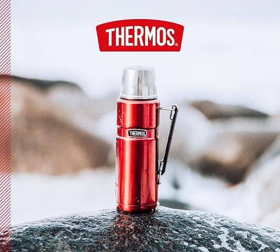 Thermos Stainless King Thermosflasche rot 1,20l - Edelstahl, absolut dicht, mit Trinkbecher und Griff, 12h heiß & 24h kalt, spülmaschinenfest, BPA-frei thumbnail 2
