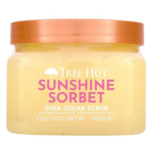 Tree Hut Sunshine Sorbet Shea Sugar Scrub, Exfoliating, Hydrating & Moisturizing Body Scrub with Shea Butter & Nourishing Essential Oils, Smooth & Soften Skin, 18 oz - Image 1