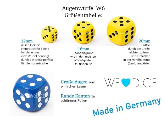 W6 Würfel Ice Cream pink/schwarz - Made in Germany! - 5Stk thumbnail 6